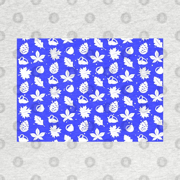 Graphic Nature Pattern on Blue Background by DesignWood Atelier